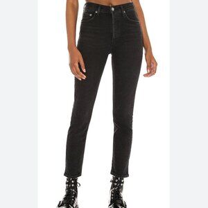 AGOLDE Women's Size 23 Black Nico High Rise Slim Button Fly Jeans